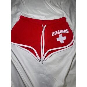 Lifeguard Maui Hawaii Shorts Women Small Red Dolphin Summer Beachwear